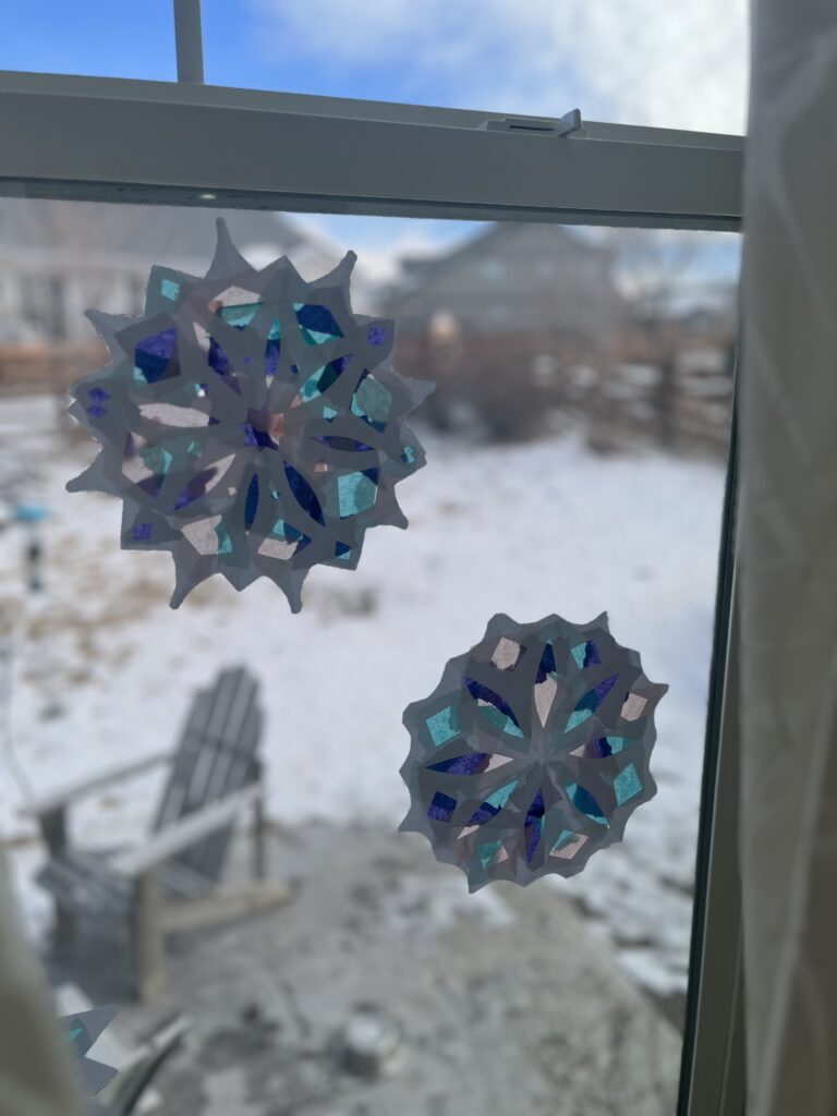 snow day activities: make sun catchers