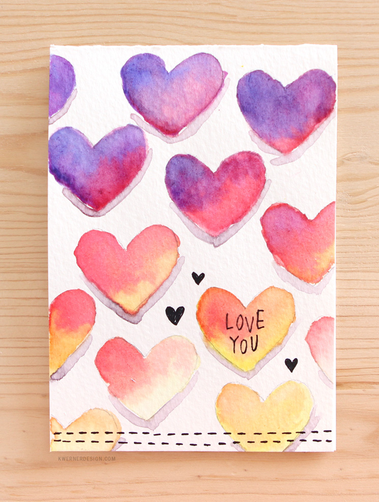 Watercolor Valentine's Day Card