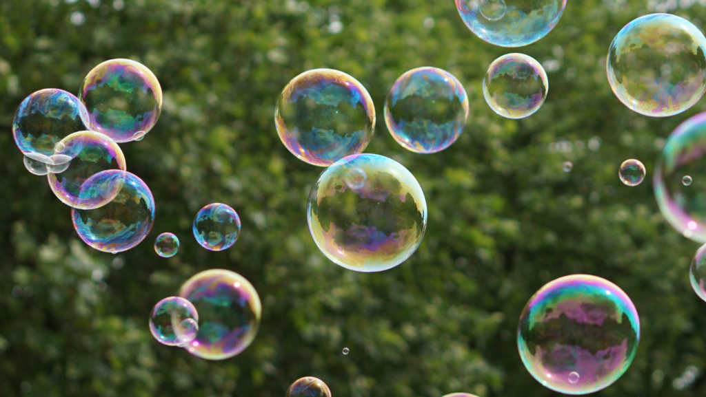 Sensory play with bubbles