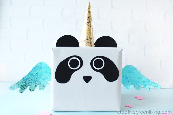 Panda Unicorn Valentine's Day Mailbox