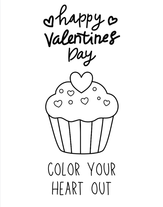 Coloring Valentine's Day Card