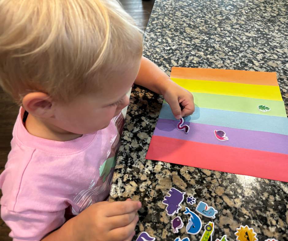 Sticker fine motor skills activity